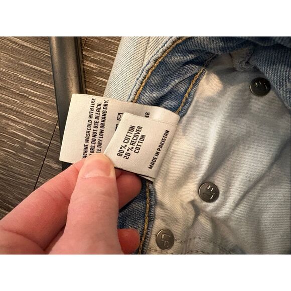 Lovers + Friends Reece High‑Rise Slim Straight Palms Jeans Light Wash Denim 28 - Picture 11 of 13